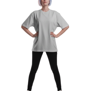 Oversized Light White T-Shirt with Floral Woman “Be Kind” Back Print – Premium 260 GSM Pure Cotton Tee