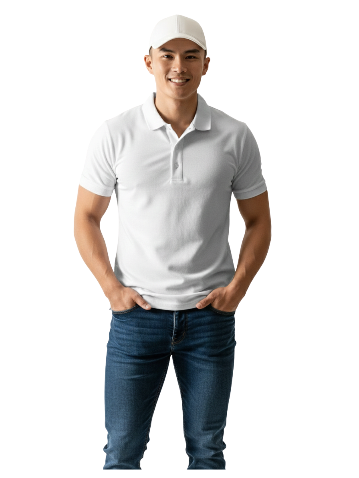 Men’s White Polo T-Shirt – 260 GSM Pure Cotton