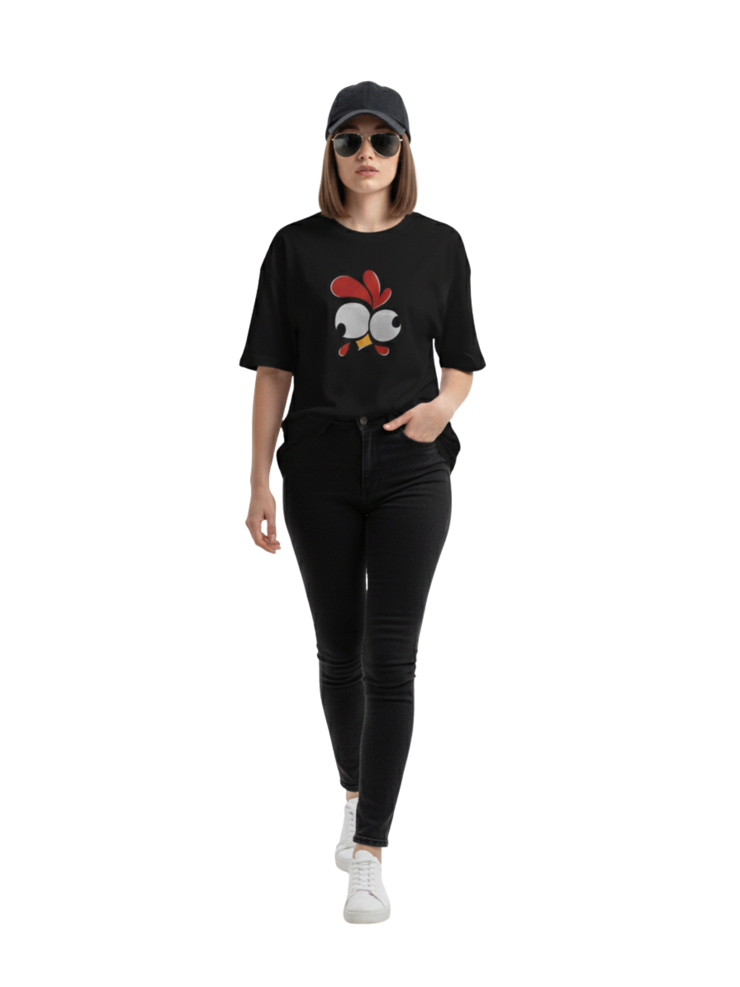 Minimalist Cat Line Art Oversized White T-Shirt – 100% Pure Cotton