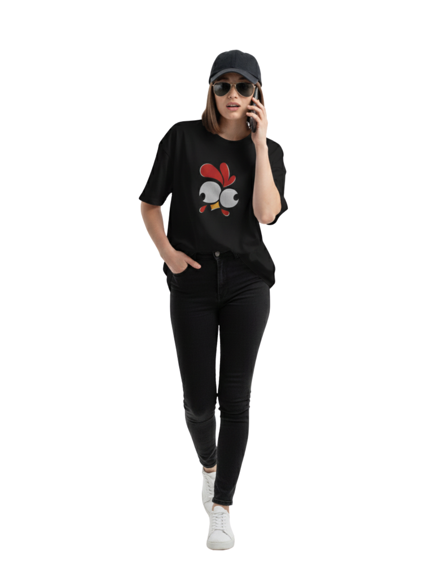 Minimalist Cat Line Art Oversized White T-Shirt – 100% Pure Cotton