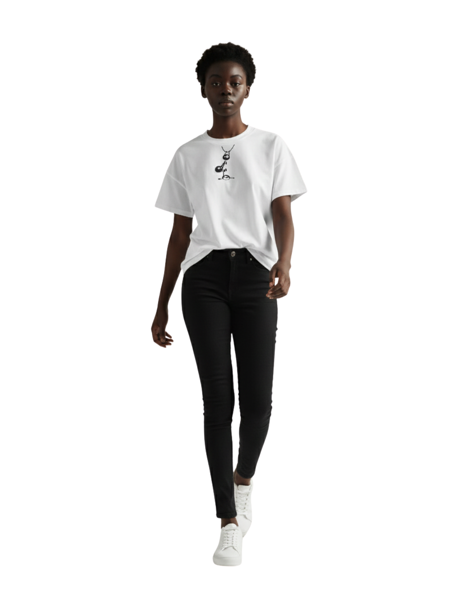 Minimalist Cat Line Art Oversized White T-Shirt – 100% Pure Cotton
