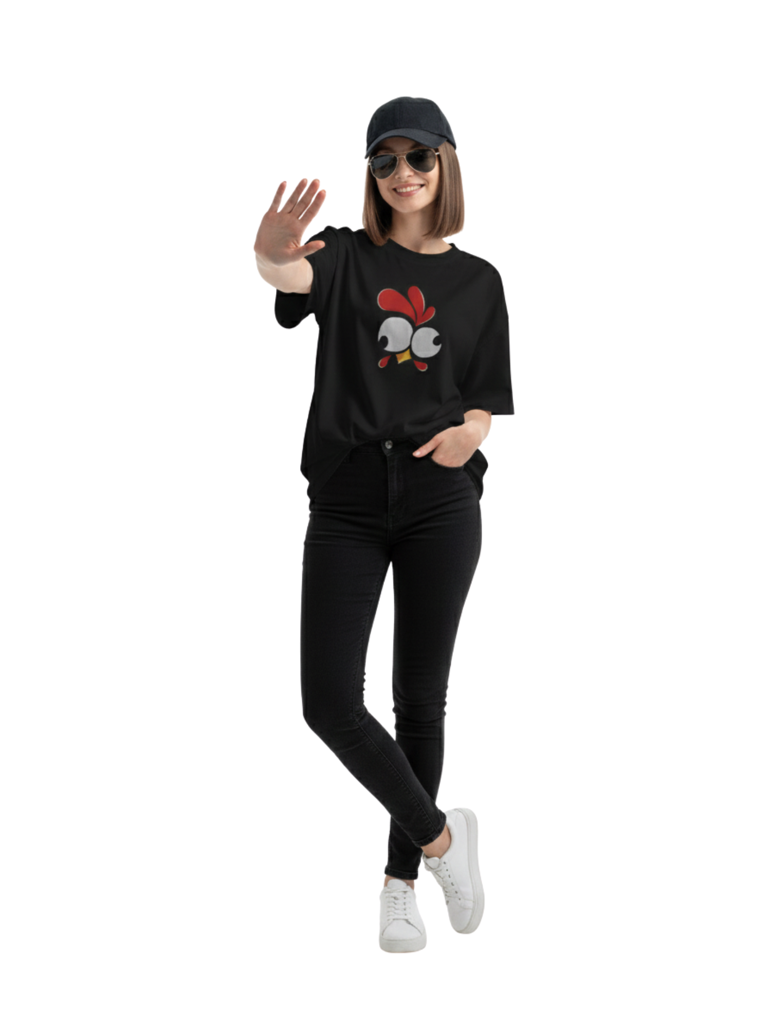 Minimalist Cat Line Art Oversized White T-Shirt – 100% Pure Cotton